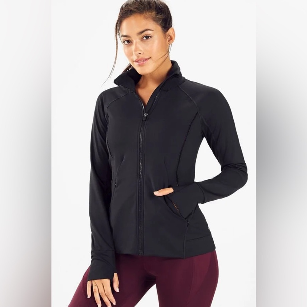 Athletic Black Zip Up